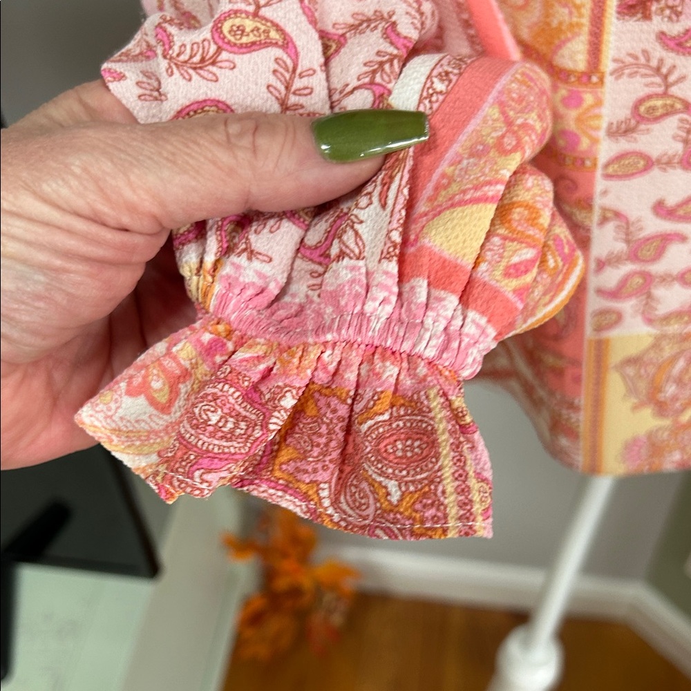 Fate Pink And Orange Patchwork Blouse - image 3